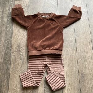 EN FANT Danish Organic Cotton Blend Matching Set 18m Brown/Tan